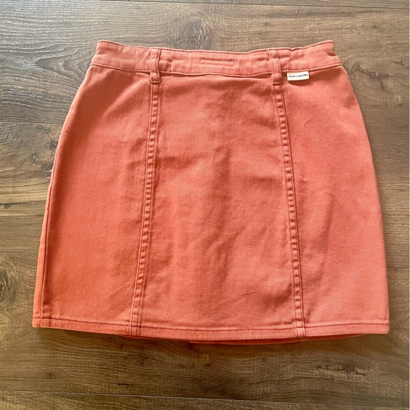 Billabong Women Burnt Orange High Waisted Button Up Mini Skirt Size 28 - Picture 2 of 4